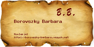 Borovszky Barbara névjegykártya